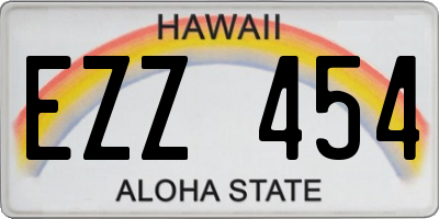 HI license plate EZZ454