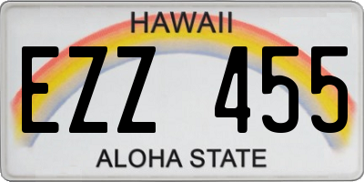 HI license plate EZZ455
