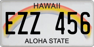 HI license plate EZZ456