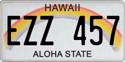 HI license plate EZZ457