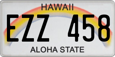 HI license plate EZZ458