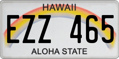 HI license plate EZZ465