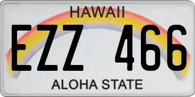 HI license plate EZZ466