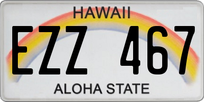 HI license plate EZZ467