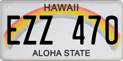 HI license plate EZZ470