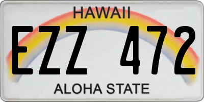 HI license plate EZZ472