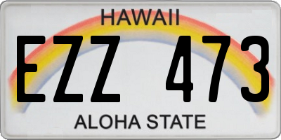 HI license plate EZZ473