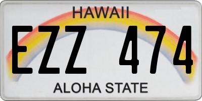 HI license plate EZZ474