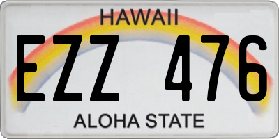 HI license plate EZZ476