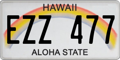 HI license plate EZZ477