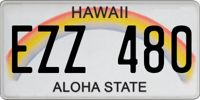 HI license plate EZZ480