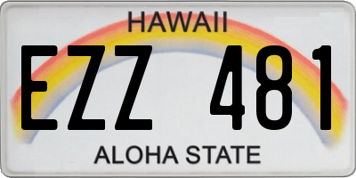 HI license plate EZZ481