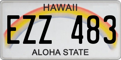 HI license plate EZZ483
