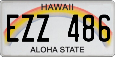 HI license plate EZZ486