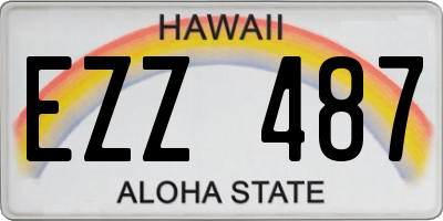 HI license plate EZZ487
