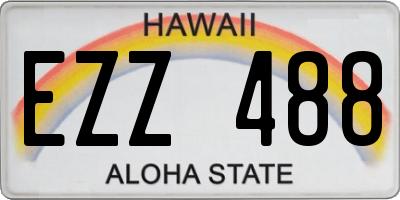 HI license plate EZZ488