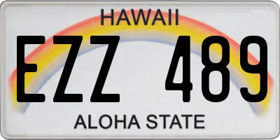 HI license plate EZZ489