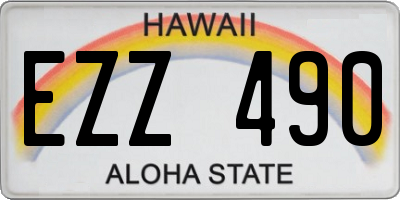 HI license plate EZZ490