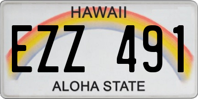 HI license plate EZZ491