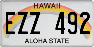 HI license plate EZZ492
