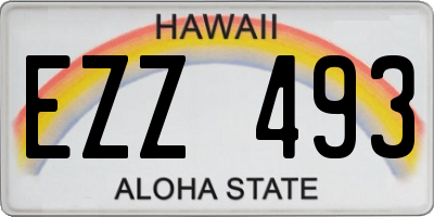 HI license plate EZZ493