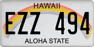 HI license plate EZZ494