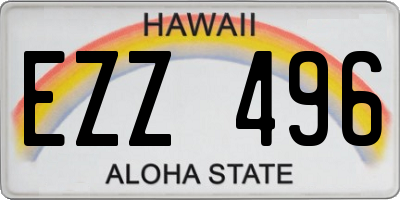 HI license plate EZZ496