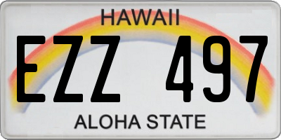 HI license plate EZZ497