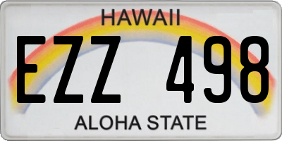 HI license plate EZZ498