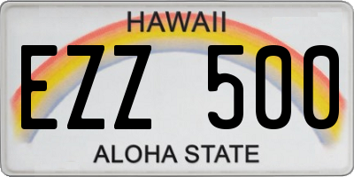 HI license plate EZZ500