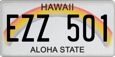 HI license plate EZZ501
