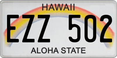 HI license plate EZZ502