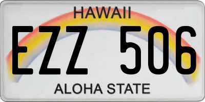 HI license plate EZZ506