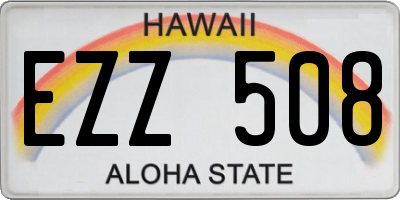 HI license plate EZZ508
