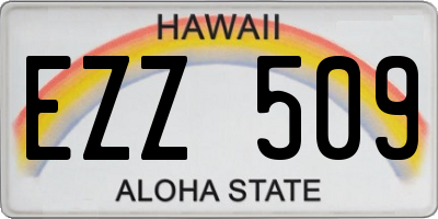 HI license plate EZZ509