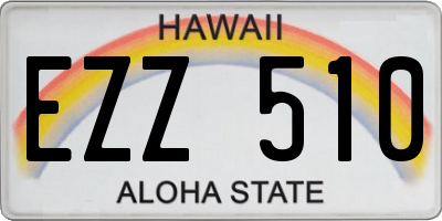 HI license plate EZZ510