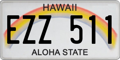 HI license plate EZZ511