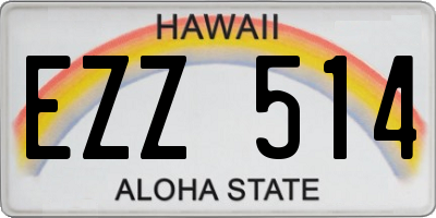 HI license plate EZZ514