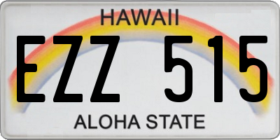 HI license plate EZZ515