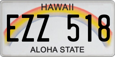 HI license plate EZZ518