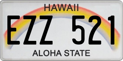 HI license plate EZZ521