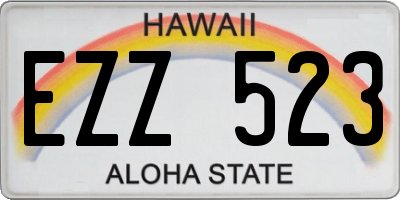 HI license plate EZZ523