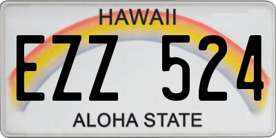 HI license plate EZZ524
