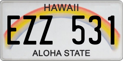 HI license plate EZZ531