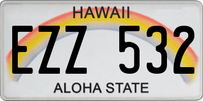 HI license plate EZZ532