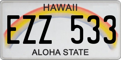 HI license plate EZZ533