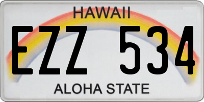 HI license plate EZZ534