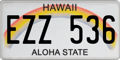 HI license plate EZZ536