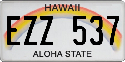 HI license plate EZZ537