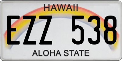 HI license plate EZZ538